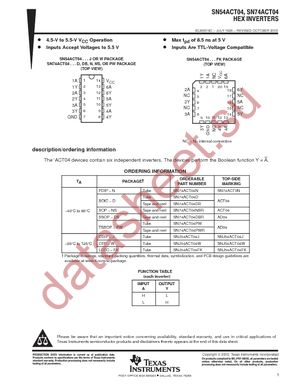 SN74ACT04PWR datasheet  